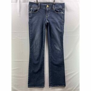 American Eagle Womens Jeans Sz 8 Blue Regular Fit Slim Boot 5 Pockets Wash Denim